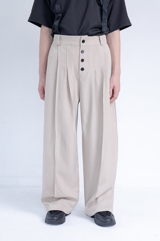 Button Detail Wide Pants