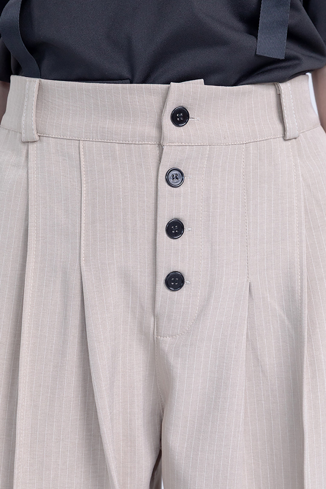 Button Detail Wide Pants