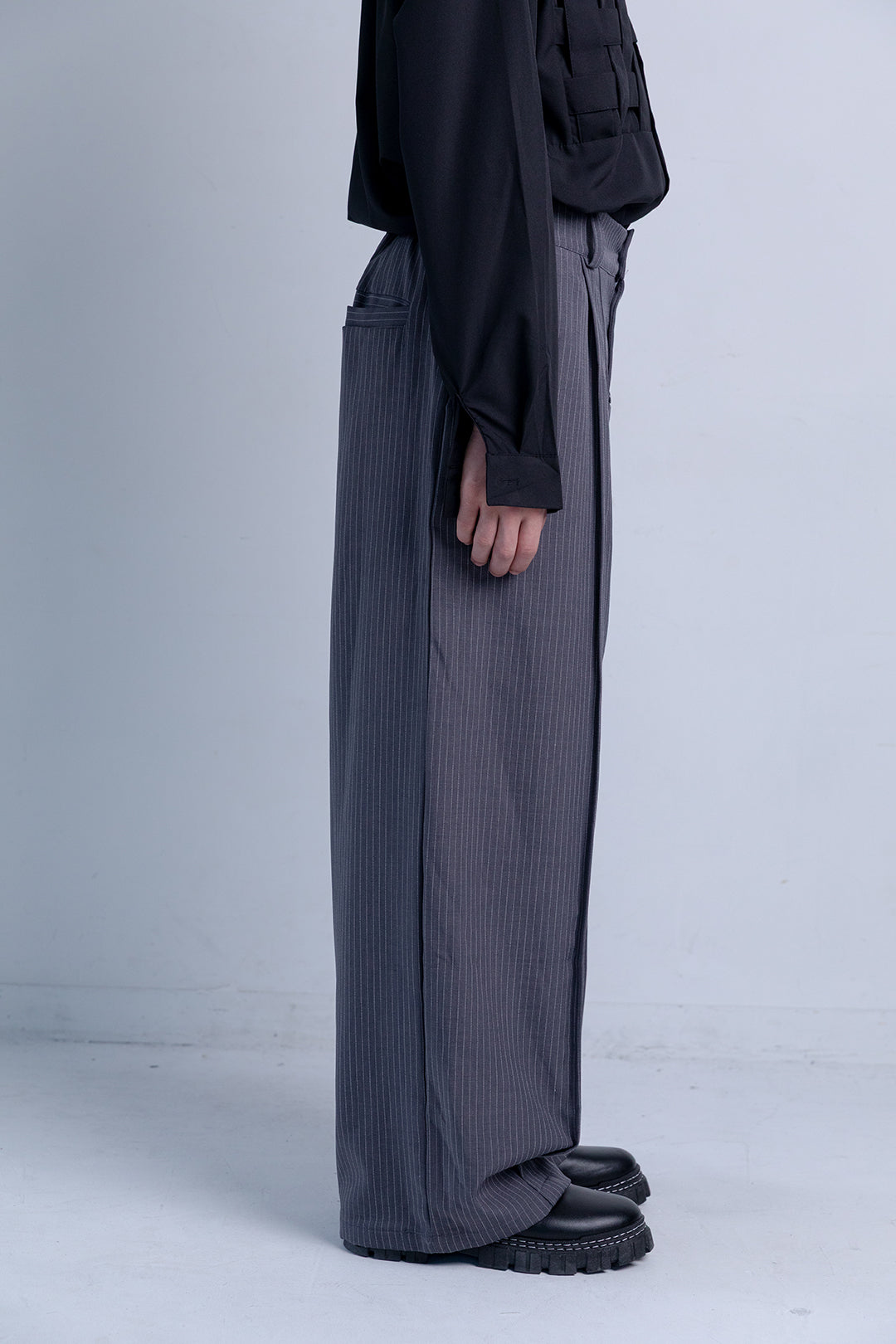 Button Detail Wide Pants