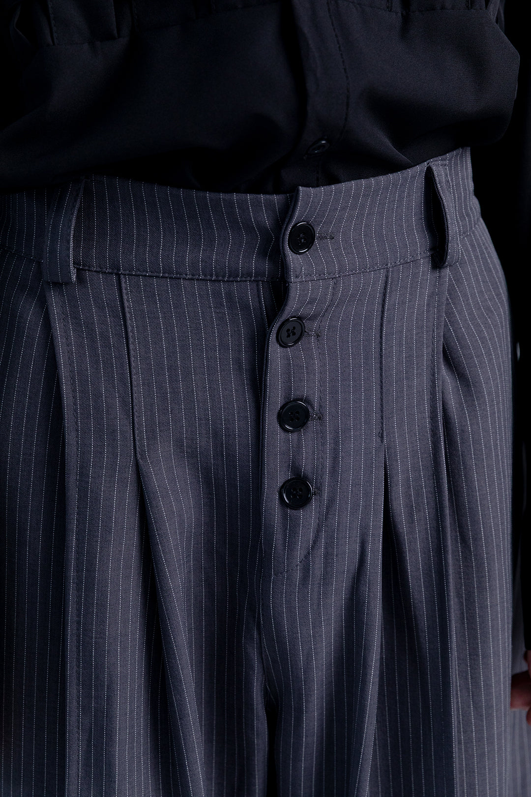 Button Detail Wide Pants