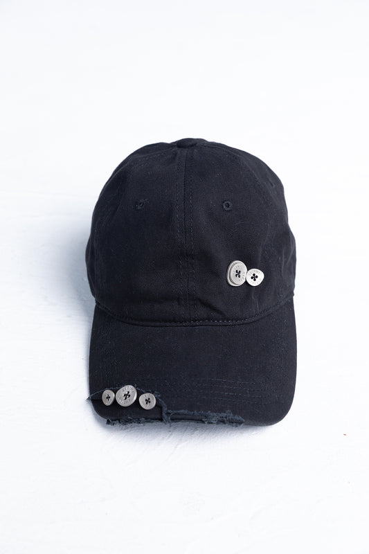 Button Distressed Cap