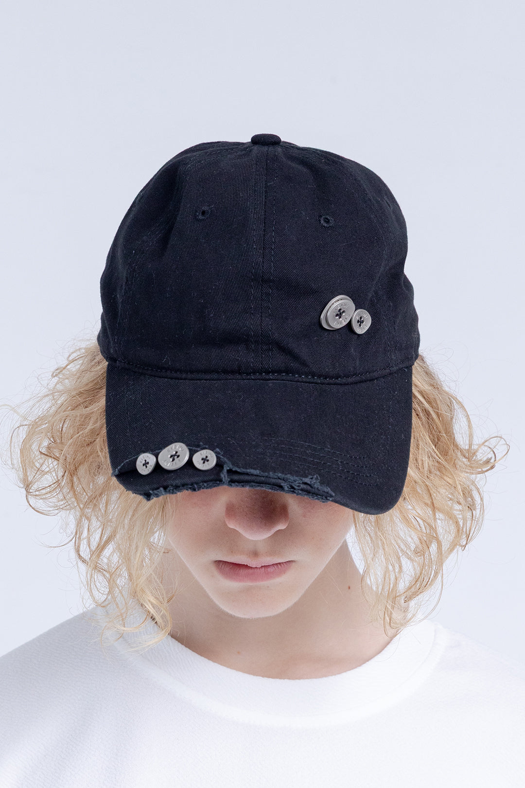 Button Distressed Cap