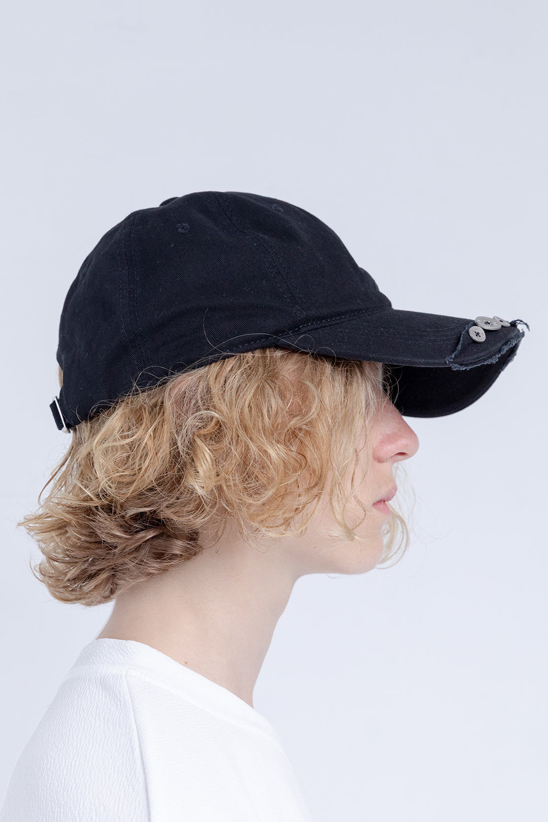 Button Distressed Cap