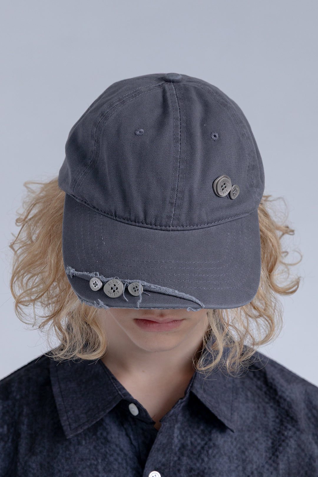 Button Distressed Cap