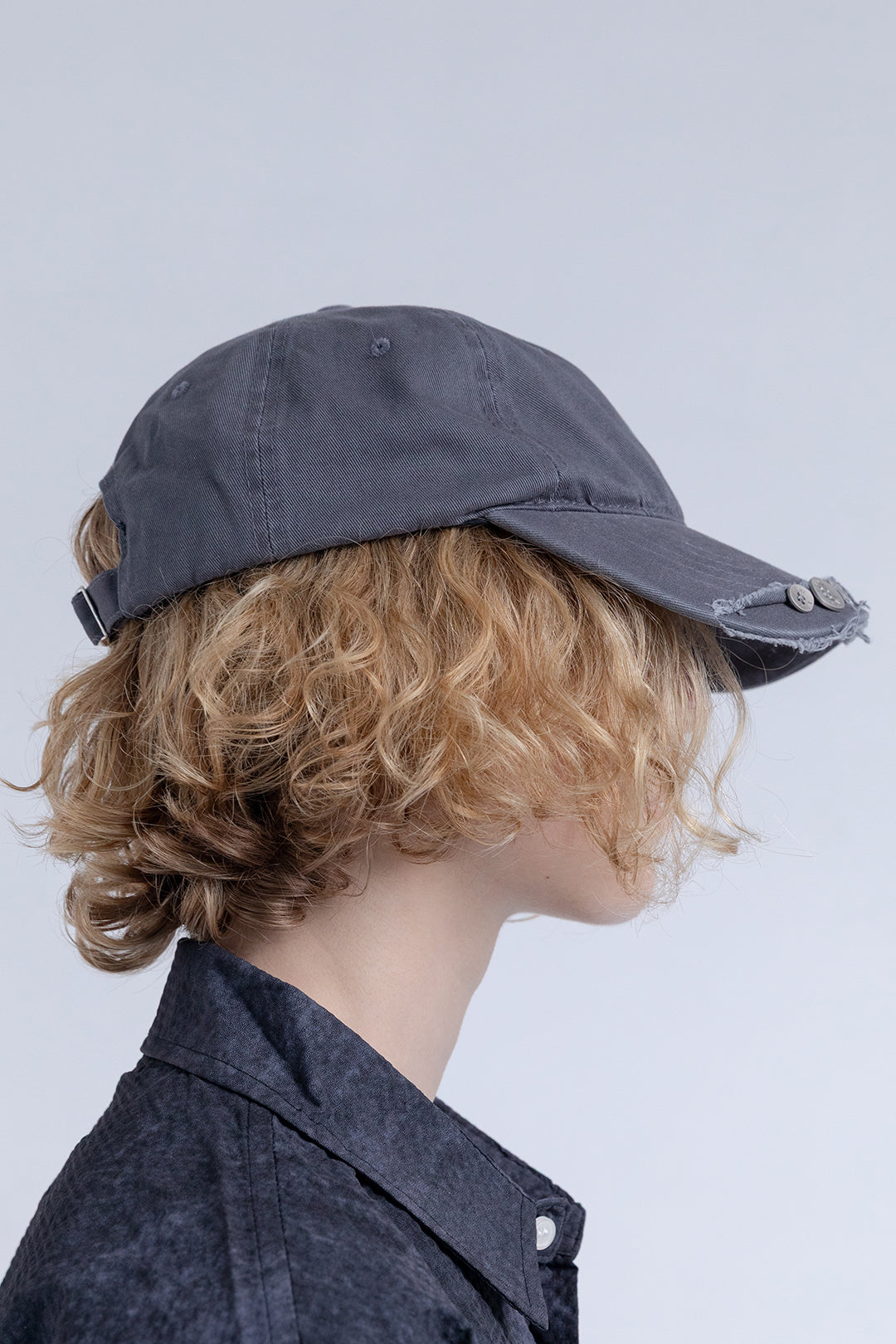 Button Distressed Cap