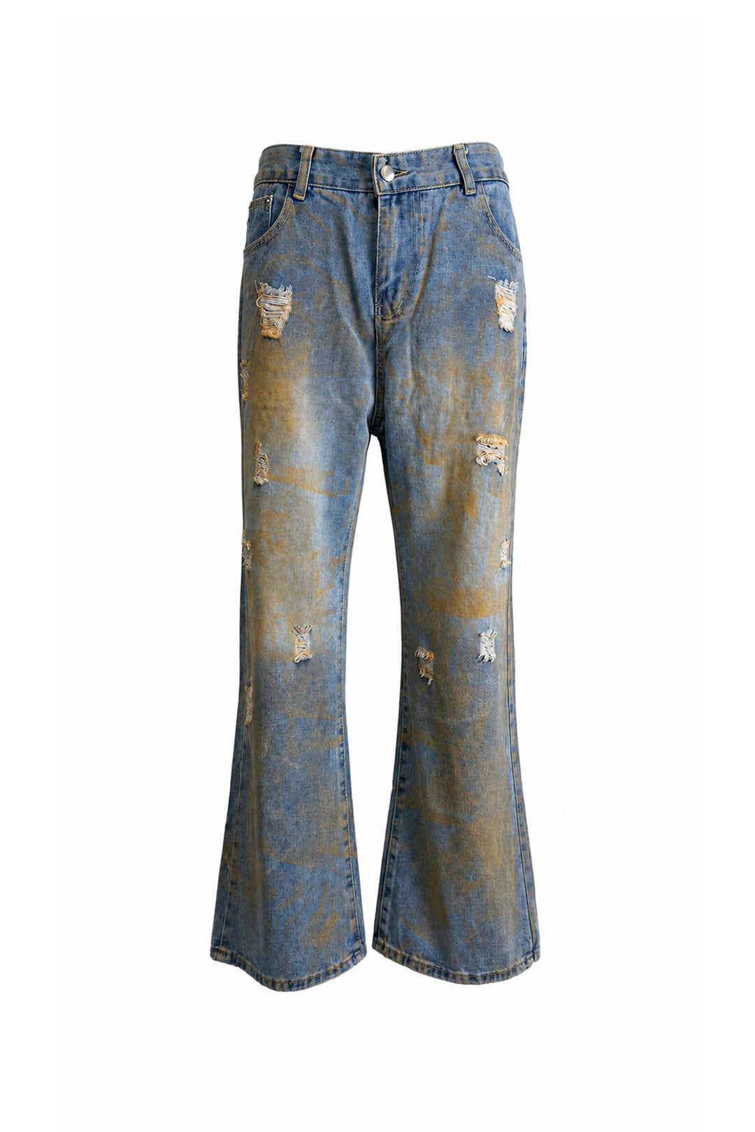 Distressed Flared Denim