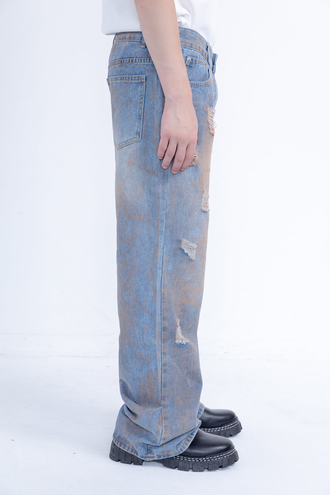 Distressed Flared Denim