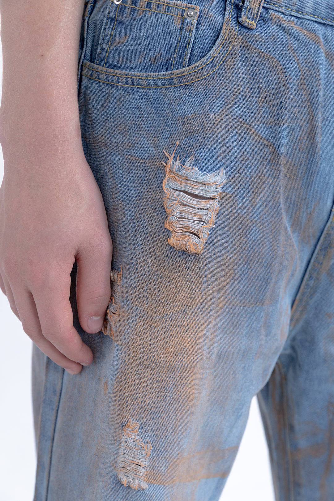 Distressed Flared Denim