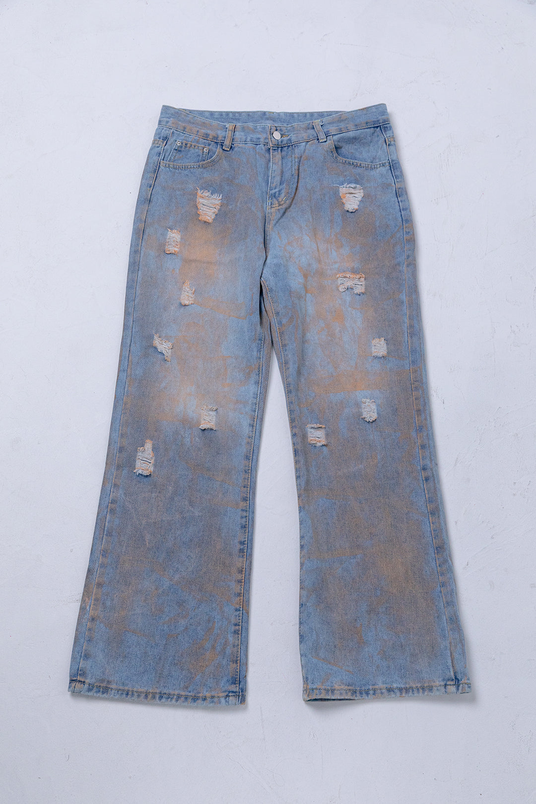 Distressed Flared Denim